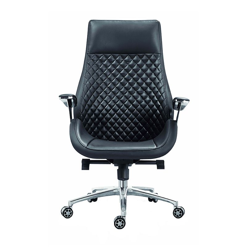 Fixed Arms Swivel Office Chair Faux Leather and Chrome Frame Managers Chair Clearhalo 'furn' 'furn_office_chair' 'Furniture' 'Office Chairs' 'Office Furniture' 'office_chair' 1200x1200_44f48aee-4f33-4c99-a931-8936de6ec663