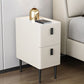 Stone Top Night Tisch moderne 22 Zoll H 2-Drawer Imitation Holz Nachttisch mit Beinen