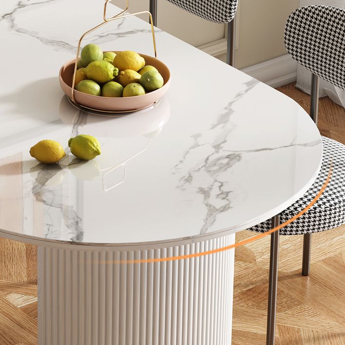 Contemporary White Standard Dining Table Kitchen Dining Table with Double Pedestal Bases Clearhalo ' dining_table' 'Dining Tables & Seating' 'Dining Tables' 'furn' 'furn_dining_table' 'Furniture' 'furniture_dining_table' 'Kitchen & Dining Furniture' 'kitchen&dining_furn' 'kitchen' 'kitchen_dining_table' 1200x1200_44f5a829-859a-49ff-930e-d6761a31843f