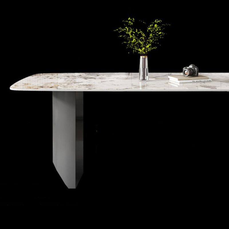 Set da tavolo da pranzo top in pietra 1/2/5/7 pezzi set da pranzo con sedie in pelle