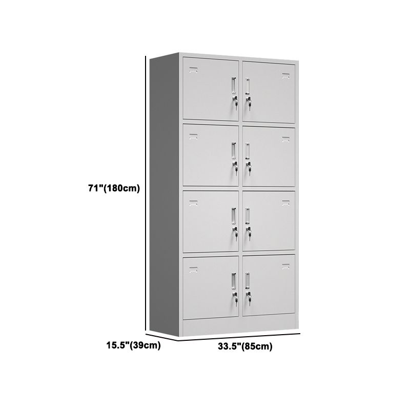 Modern Grey Storage Cabinet with Hinged Door Metal Cabinet for Bathroom Clearhalo 'Armoires & Wardrobes' 'armoires_wardrobes' 'Bedroom Furniture' 'furn' 'furn_armoires_wardrobes' 'Furniture' 1200x1200_44f75cf9-eb97-49a4-95c0-c90e48c1e920