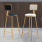 Glam Counter Round Bar Stool Armless Velvet Bar Stool with Iron Base and Footrest Clearhalo 'Bar Furniture' 'Bar Stools' 'bar_stools' 'furn' 'furn_bar_stools' 'furniture_bar_stools' 'Kitchen & Dining Furniture' 'kitchen&dining_furn' 'kitchen' 'kitchen_furn' Furniture' 1200x1200_44f76db0-816a-4cca-9f64-5569dca424a7
