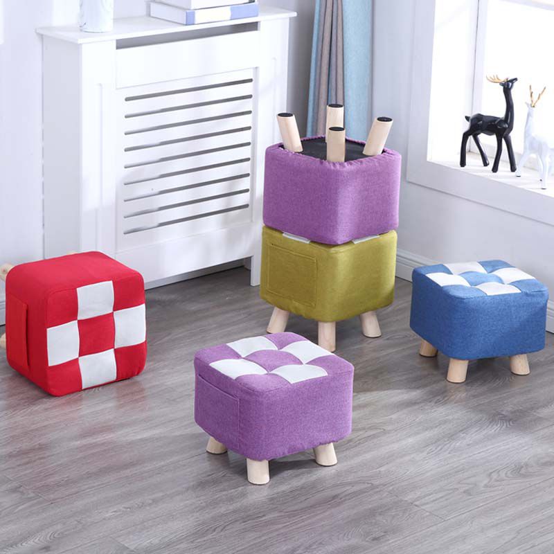 Red Modern Standard Plaid Pattern Trea Resistant for Living Room