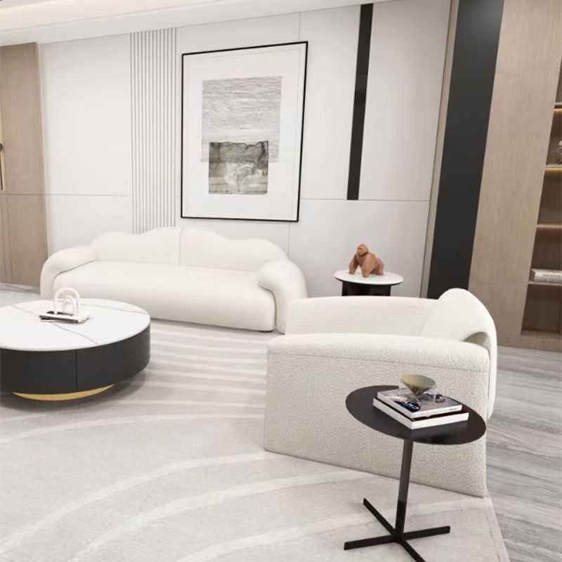 32.38" D Wool Sofa Modernism Pillow Top Arm Seating in White Clearhalo 'furn' 'furn_sofas' 'Furniture' 'Living Room Furniture' 'Sofa' 'sofas' 1200x1200_44f8bdc6-fadd-40de-9f8d-cd1353dd00d3