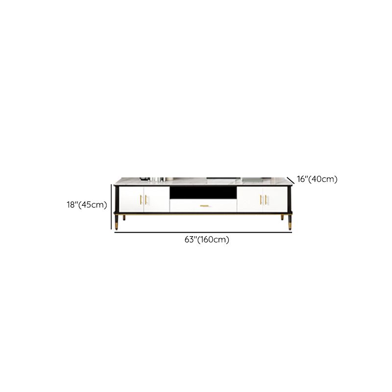 Contemporary Stone TV Console White Open Storage Media Console Clearhalo 'furn' 'furn_tv_stands_entertainment_centers' 'Furniture' 'Living Room Furniture' 'TV Stands & Entertainment Centers' 'TV Stands & Media Storage Furniture' 'tv_stands_entertainment_centers' 1200x1200_44f911f6-571c-44f4-9c64-6037f680d91a