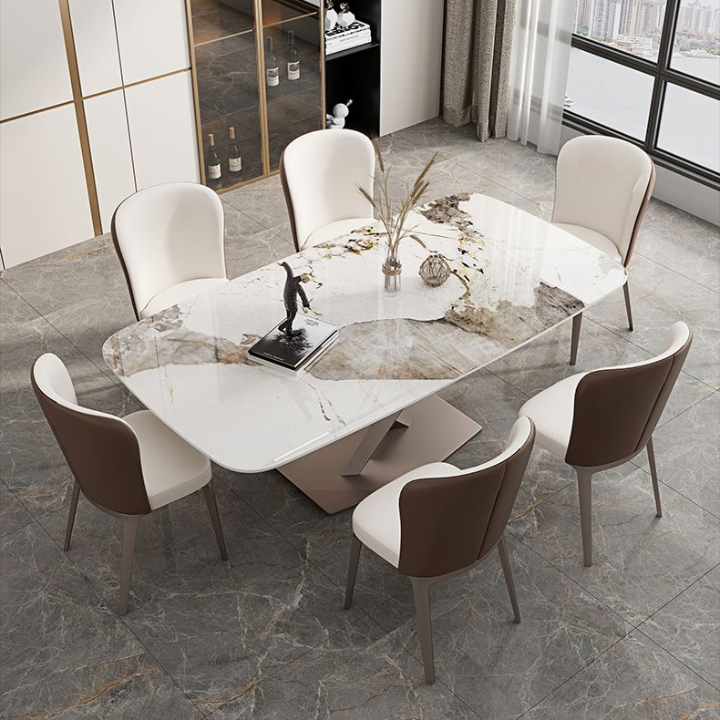 Metal Traditional Luxury Rectangle Table Sintered Stone Dining Table for Kitchen and Dining Room Clearhalo ' dining_table' 'Dining Tables & Seating' 'Dining Tables' 'furn' 'furn_dining_table' 'Furniture' 'furniture_dining_table' 'Kitchen & Dining Furniture' 'kitchen&dining_furn' 'kitchen' 'kitchen_dining_table' 1200x1200_44f9c955-fab5-41e2-98be-ba61e91e404e