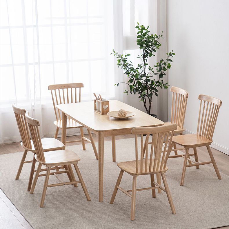 Contemporary Solid Wood Top Dining Set with 4 Legs Fixed Table Dinette Set for Restaurant Clearhalo 'Dining Room Sets' 'Dining Tables & Seating' 'dining_room_set' 'furn' 'furn_dining_room_set' 'Furniture' 'furniture_dining_room_set' 'Kitchen & Dining Furniture' 'kitchen&dining_furn' 'kitchen' 1200x1200_44fac1c9-2194-4772-ab72-40f046250122
