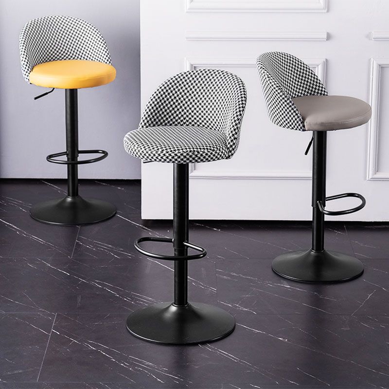 Contemporary Adjustable Height Footrest Barstool Matte Finish Upholstered Stool Clearhalo 'Bar Furniture' 'Bar Stools' 'bar_stools' 'Furniture' 'furniture_bar_stools' 'Kitchen & Dining Furniture' 1200x1200_44facdcf-97b3-4ff0-9c3e-ed7ce9f7fcad