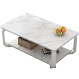 Glam Coffee Table with Cross Legs and Storage Shelf Cocktail Table