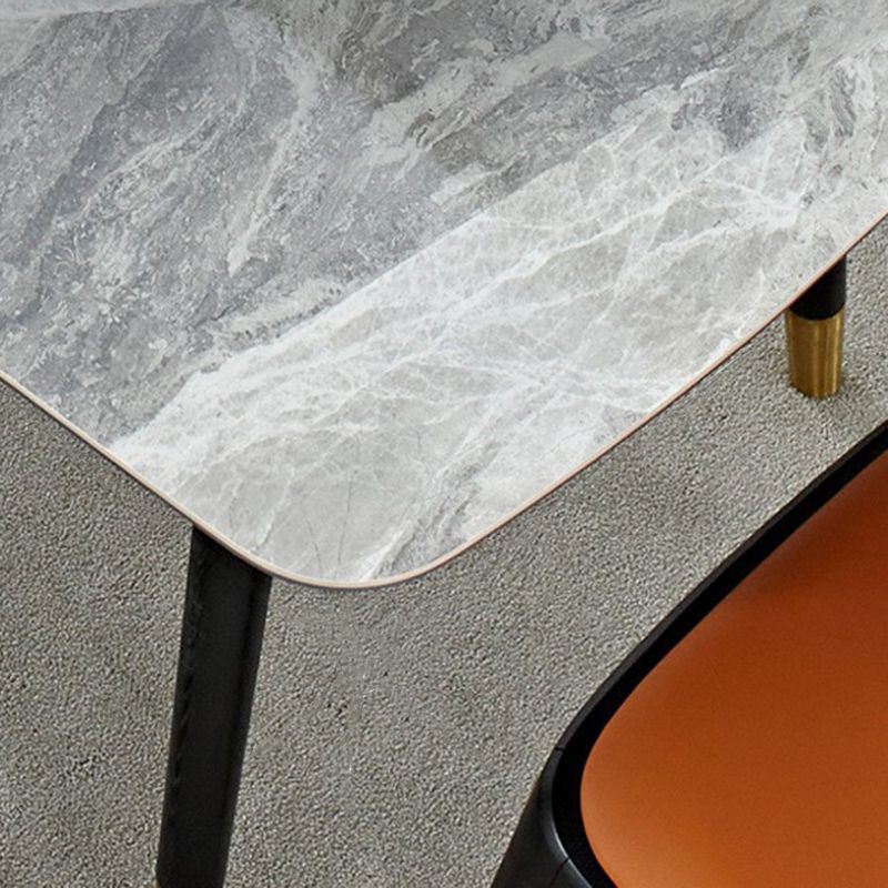 Noordse 1/4/5/7 stukken meubels rechthoekige stenen eettafel ingesteld in grijs