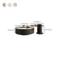 Stone Coffee Table Pedestal Nesting Coffee Table Set with Drawer