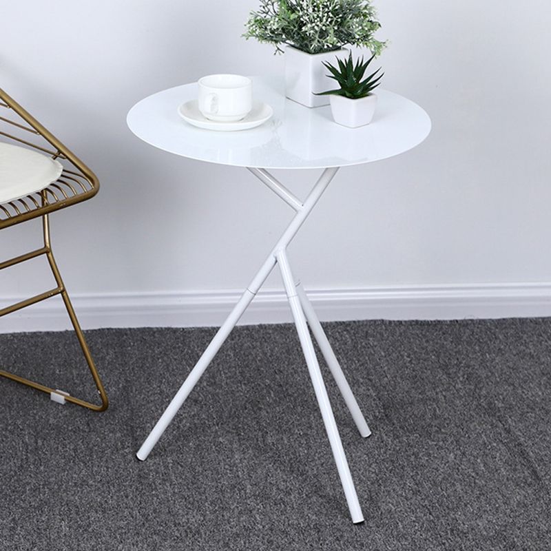 Modern Simple Iron Round Side Table Dia 17.7" 3 Legs End Table