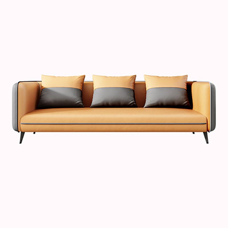 Office Modern Tuxedo Arm Sofa with Bolster Pillows for Bonus Room, Living Room Clearhalo 'furn' 'furn_sofas' 'Furniture' 'furniture_sofas' 'kitchen' 'kitchen_sofas' 'Living Room Furniture' 'Sofa' 'sofas' 1200x1200_44fef5b2-cb29-457f-9d10-682af36a9e86