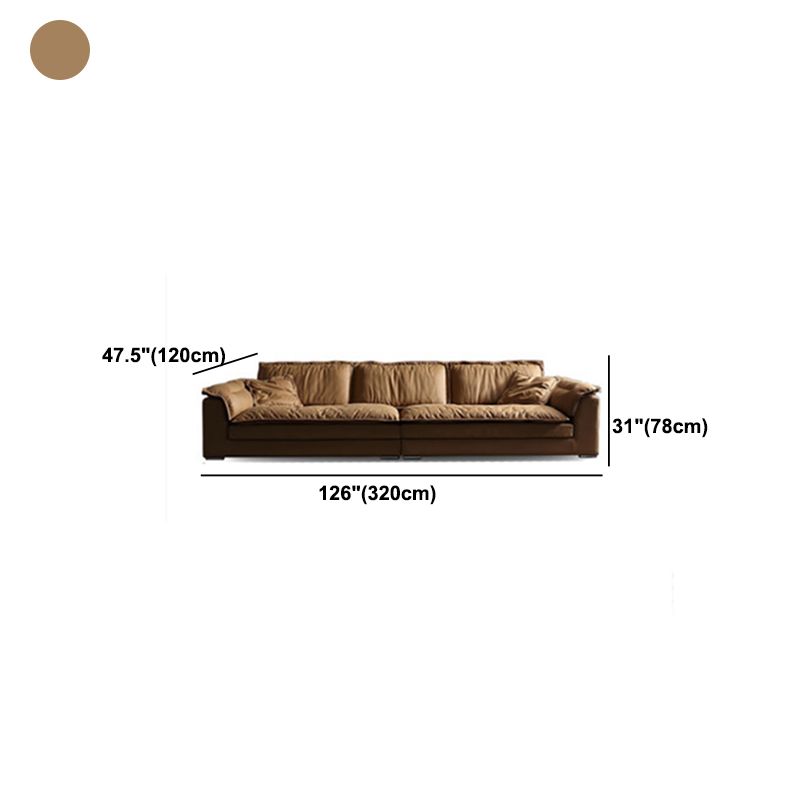 Divano top cuscino marrone e chaise in pelle finta divano posteriore sciolto - 30,7 "h