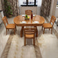 Modern Rubberwood Dinner Table Round 4 Legs Drop-Leaf Table for Home Use Clearhalo ' dining_table' 'Dining Tables & Seating' 'Dining Tables' 'furn' 'furn_dining_table' 'Furniture' 'furniture_dining_table' 'Kitchen & Dining Furniture' 'kitchen&dining_furn' 'kitchen' 'kitchen_dining_table' 1200x1200_45019503-ed68-42cc-97e1-612878538a8c