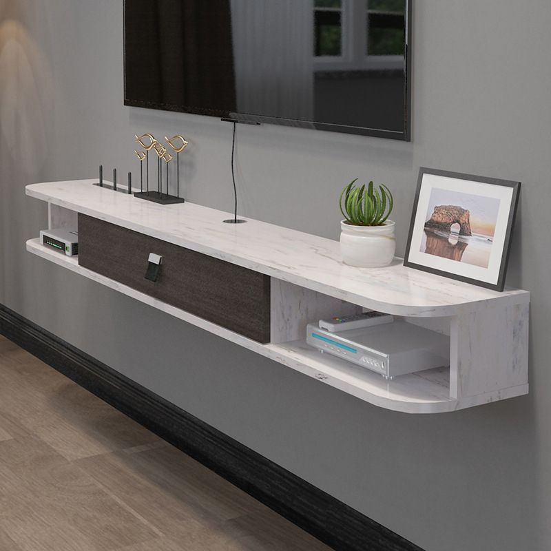 Meuble TV contemporain en bois, Console murale, avec rangement, pour le salon