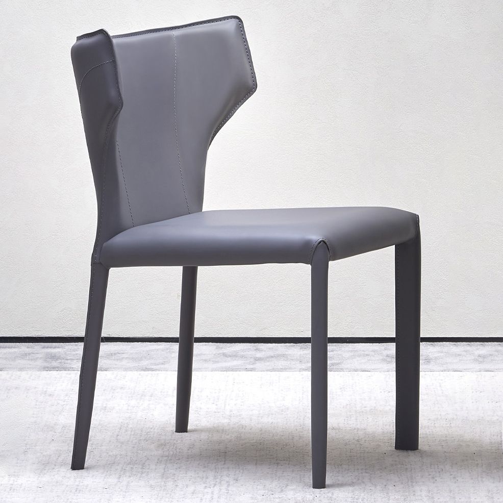 Sedia laterale di Wingback Fuce sedie da pranzo senza bracciole in pelle per la casa