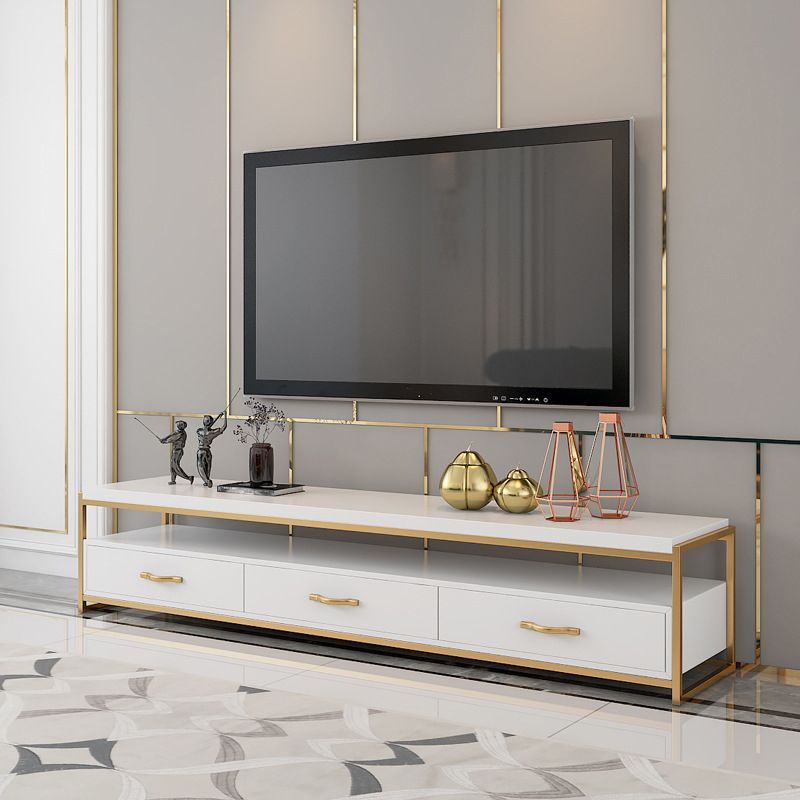 Open Storage Media Console Glam TV Stand Console with Drawers Clearhalo 'furn' 'furn_tv_stands_entertainment_centers' 'Furniture' 'Living Room Furniture' 'TV Stands & Entertainment Centers' 'TV Stands & Media Storage Furniture' 'tv_stands_entertainment_centers' 1200x1200_4505409b-c16e-4462-9830-60f3da636255