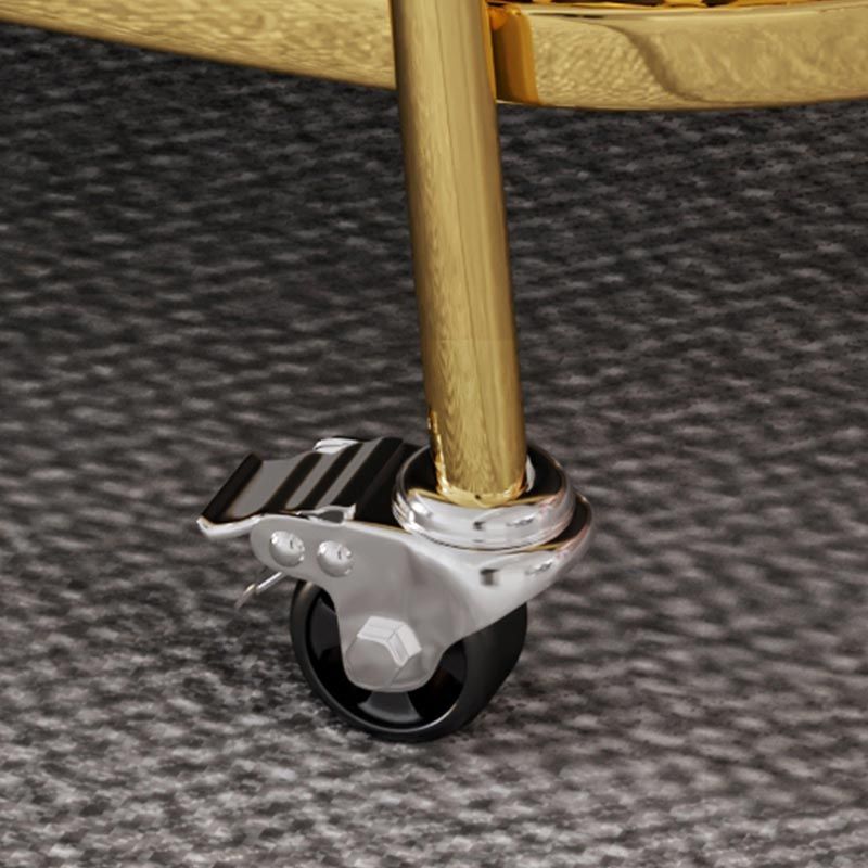 Tavolo da preparazione a vetro ovale contemporaneo 32.28 "H tavolo da preparazione a rotolamento per sala da pranzo