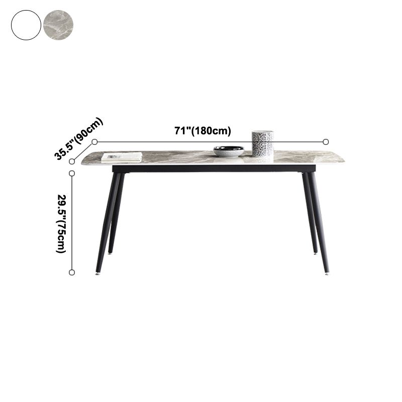 Industrial Sintered Stone Table Rectangle Shape Standard Dining Table with 4 Legs Base Clearhalo ' dining_table' 'Dining Tables & Seating' 'Dining Tables' 'furn' 'furn_dining_table' 'Furniture' 'furniture_dining_table' 'Kitchen & Dining Furniture' 'kitchen&dining_furn' 'kitchen' 'kitchen_dining_table' 1200x1200_4505b3e2-d521-46eb-865c-f3214bc01362