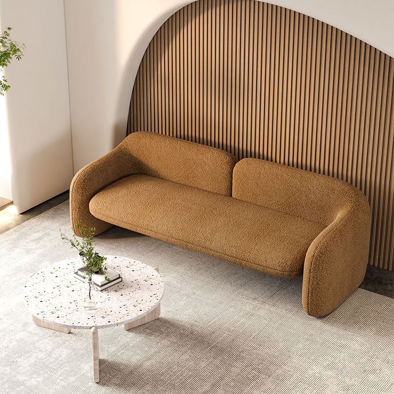 Sofá de lana de brazo inclinado Modern 31.5 "H Sofá de sala de estar en marrón