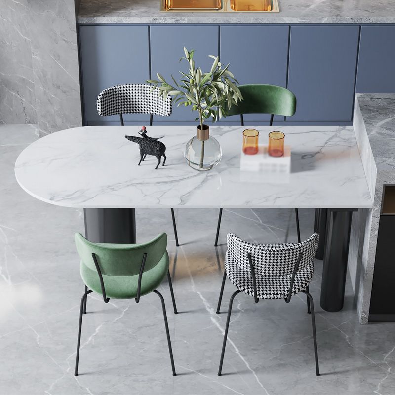 Mesa de comedor de base de trípode de piedra mesa de comedor de estilo contemporáneo para el hogar