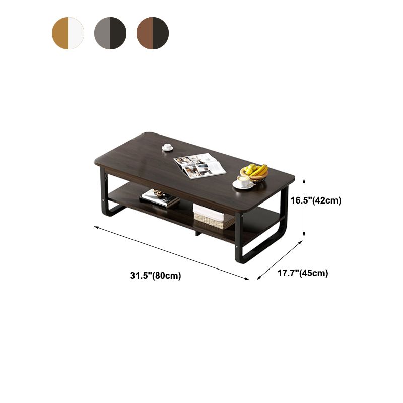 Solid Wood Coffee Table Rectangle Coffee Table for Living Room