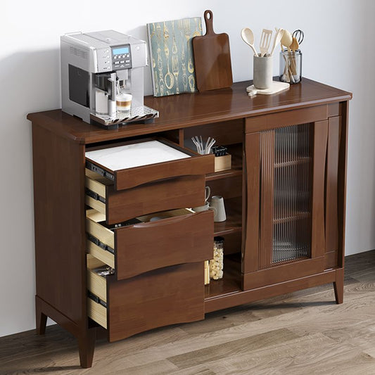 Tavolo da buffet in stile moderno in legno massiccio da 31,7 pollici con armadi