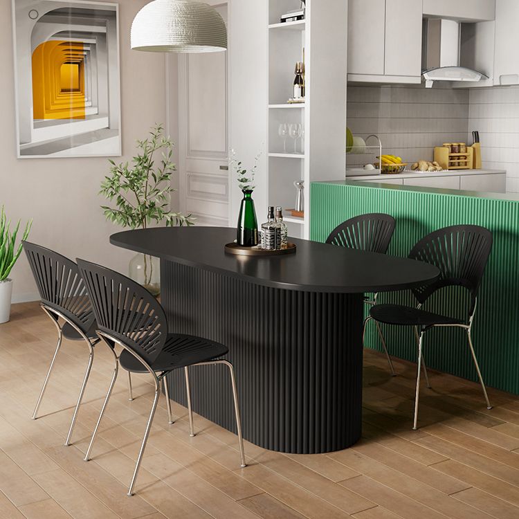 Contemporary Wood Standard Dining Table Oval Shape Kitchen Dining Table with Pedestal Base Clearhalo ' dining_table' 'Dining Tables & Seating' 'Dining Tables' 'furn' 'furn_dining_table' 'Furniture' 'furniture_dining_table' 'Kitchen & Dining Furniture' 'kitchen&dining_furn' 'kitchen' 'kitchen_dining_table' 1200x1200_450a01e6-9bbb-4e1d-bc47-a805e39efdc0