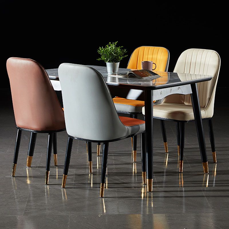 Nordic Style Kitchen Metal Dining Chair Dining Parsons Armless Side Chairs Clearhalo ' kitchen&dining_furn' 'Dining Chairs' 'Dining Tables & Seating' 'dining_chair' 'furn' 'furn_dining_chair' 'Furniture' 'furniture_dining_chair' 'Kitchen & Dining Furniture' 'kitchen' 1200x1200_450a550c-94e0-4962-bc92-7038d6889194