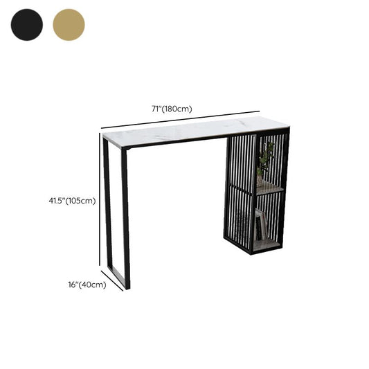 Modern Bar Table Set 1/3 Pieces Faux Marble Counter Table with Upholstered Stools Clearhalo 'Bar Furniture' 'furn' 'furn_home_bar_bar_sets' 'Furniture' 'Home Bars & Bar Sets' 'home_bar_bar_sets' 'Kitchen & Dining Furniture' 1200x1200_450c8303-4811-44d3-b889-8738a158e8d9