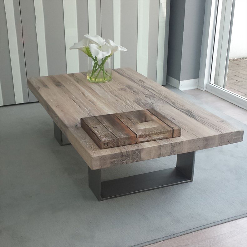 Rectangle Solid Wood Coffee Table Brown Sled Cocktail Table, 17.71" High Clearhalo 'Coffee & Accent Tables' 'Coffee Tables' 'coffee_tables' 'furn' 'furn_coffee_tables' 'Furniture' 'Living Room Furniture' 1200x1200_450cbb2e-4edb-463c-ad9d-2b61e7b7a610