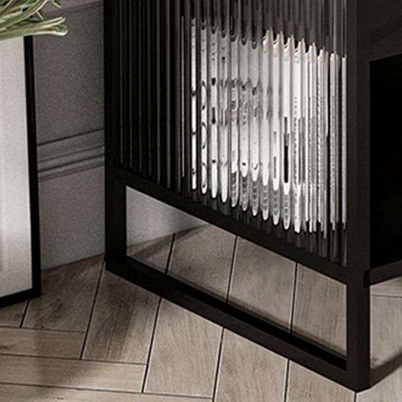 Tavolo da notte moderno da 21,65 "moderni in metallo nero / bianco mobile in metallo