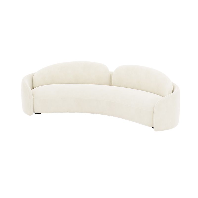 Contemporary Fabric Living Room White Cushions Tuxedo Arm Seating