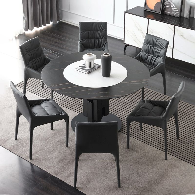 Minimalist Style Leather Dining Chairs Solid Back Arm Side Chairs for Kitchen (Set of 4) Clearhalo ' kitchen&dining_furn' 'Dining Chairs' 'Dining Tables & Seating' 'dining_chair' 'furn' 'furn_dining_chair' 'Furniture' 'furniture_dining_chair' 'Kitchen & Dining Furniture' 'kitchen' 1200x1200_450e9df5-29aa-41b6-8d4c-7c4713568912