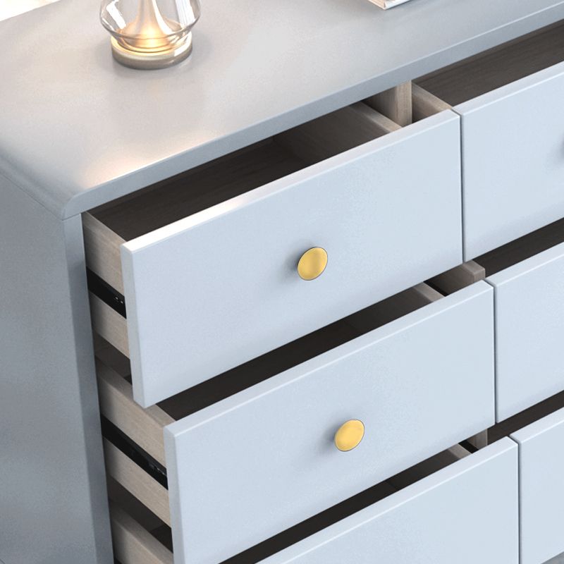 Commode double en bois pour chambre à coucher, commode de rangement blanche et grise avec tiroirs