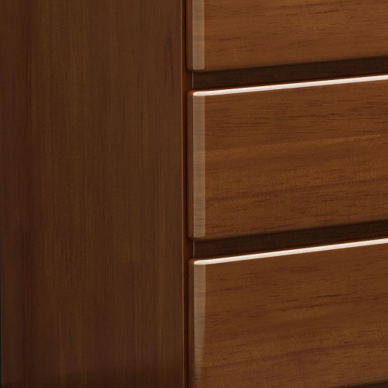 Cassapanca moderna in legno di gomma per la casa, marrone, con cassetti