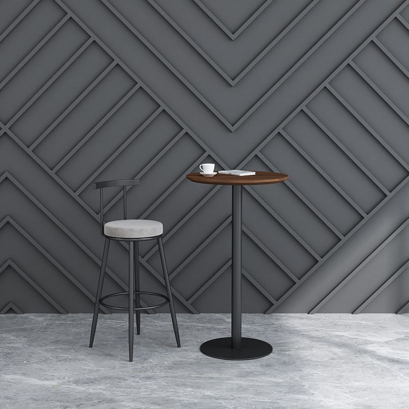 Contemporary Round Bar Dining Table Indoor Wood Bar Table with Iron Base Clearhalo 'Bar Furniture' 'Bar Tables' 'bar_tables' 'furn' 'furn_bar_tables' 'Furniture' 'furniture_bar_tables' 'Kitchen & Dining Furniture' 1200x1200_45108c6e-32c6-4dc4-af28-54026b5d3c26