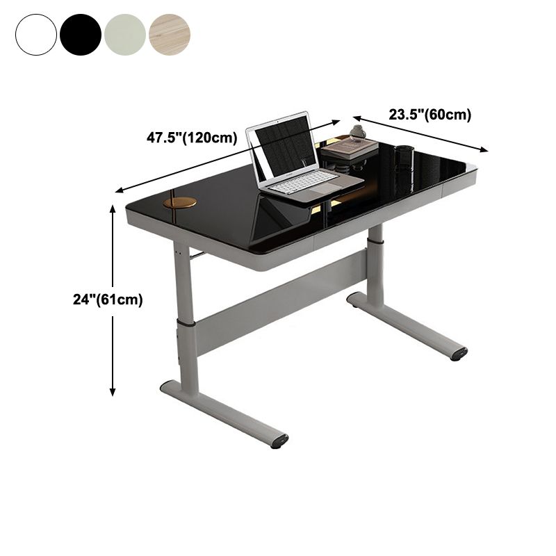 Contemporary Standing Desk Converter White Metal Base Desk for Office Clearhalo 'furn' 'furn_office_desk' 'Furniture' 'Office Desks' 'Office Furniture' 'office_desk' 1200x1200_45140676-5916-465d-b969-f9bcc1a8767e