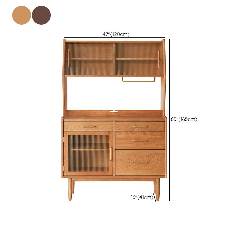 Contemporary Pine Dining Hutch Glass Doors Buffet Cabinet with Doors Clearhalo 'Display & China Cabinets' 'display_china_cabinets' 'furn' 'furn_display_china_cabinets' 'Furniture' 'Kitchen & Dining Furniture' 1200x1200_45143295-e878-4707-8923-cd1d2f99e5f2