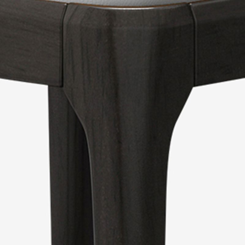 Sedia industriale in pelle finta con gambe in legno massiccio sedia da pranzo senza braccio opaco