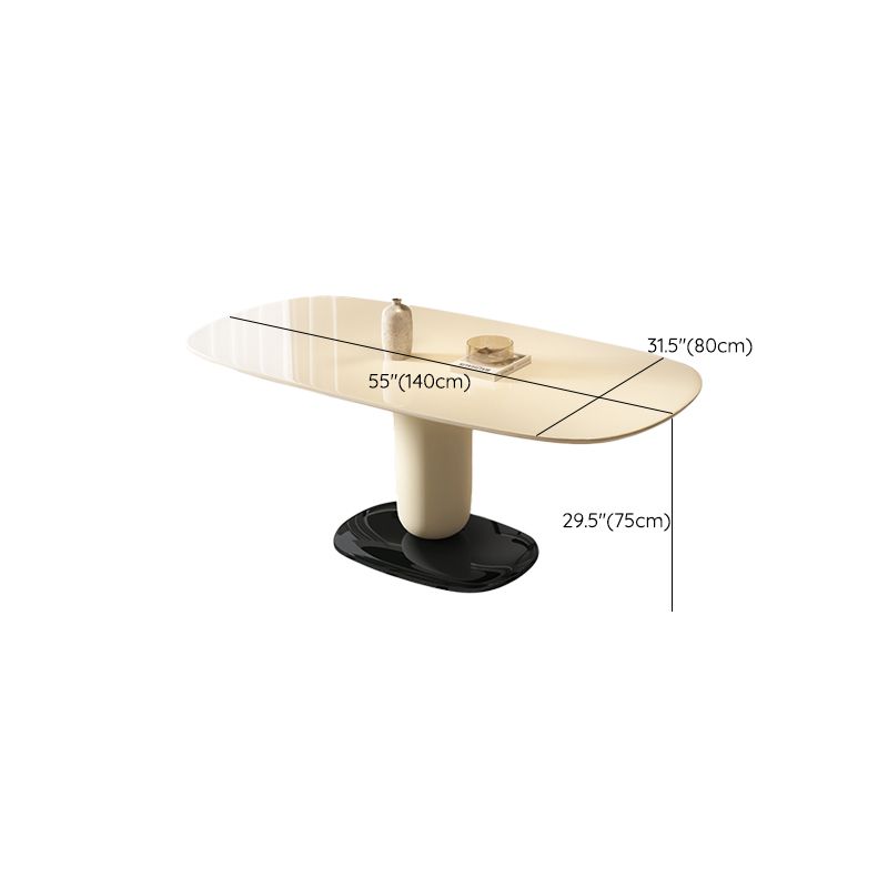 1/4/5 pièces de mobilier de salle à manger piédestal en bois ovale blanc ensemble pour la maison