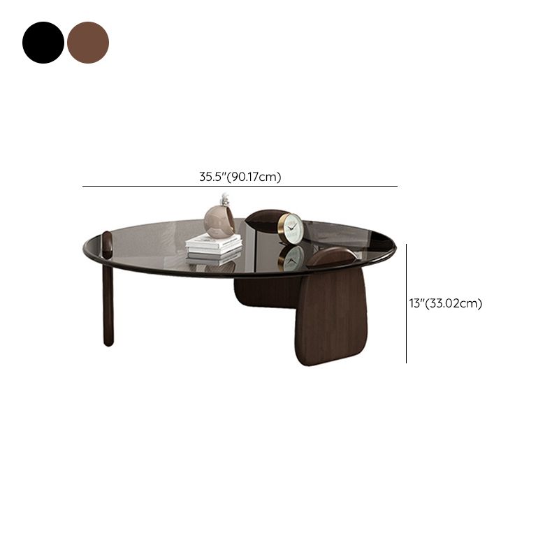 Glass Top Coffee Table Contemporary 3 Legs Coffee Cocktail Table Clearhalo 'Coffee & Accent Tables' 'Coffee Tables' 'coffee_tables' 'furn' 'furn_coffee_tables' 'Furniture' 'Living Room Furniture' 1200x1200_45182e2e-3b62-4946-ab13-bc128dea3be6