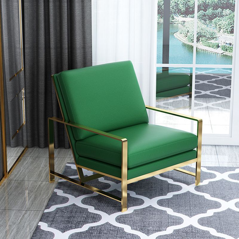 Faux Leather Arm Chair 33.07" Wide Arms Included Chair with Pillow Back