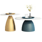 Slate Round Coffee Table Glam Pedestal No Distressing Coffee Table Set