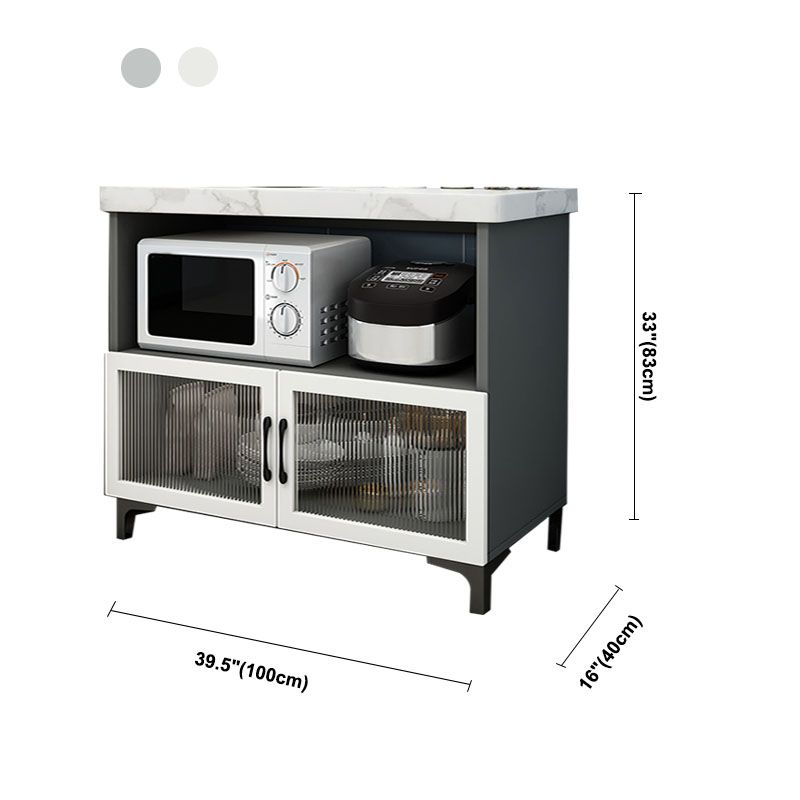 Moderne stijl bijbord witte en grijze houten eetserver met 2 deuren