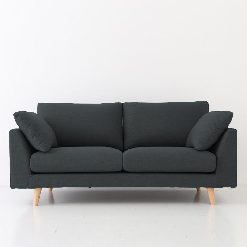 32,3 "h Linen contemporaneo il braccio svasato con cuscini con cuscini