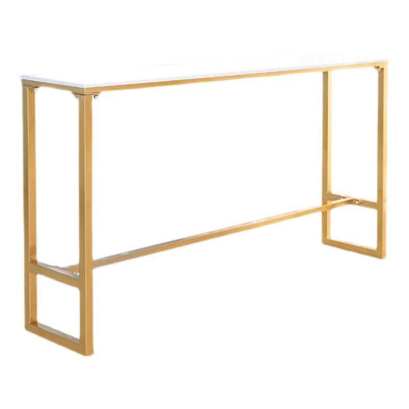 Trestle contemporain marbre bar table de vin rectangle du bar à hauteur table de cocktail en blanc