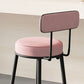 Fabric Upholstered Armless Bar Stools Scandinavian Round Seat Barstool