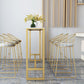 Mesa rectangular blanca con altura de barra, estilo glamuroso, mesa de bar de bistró con base de caballete